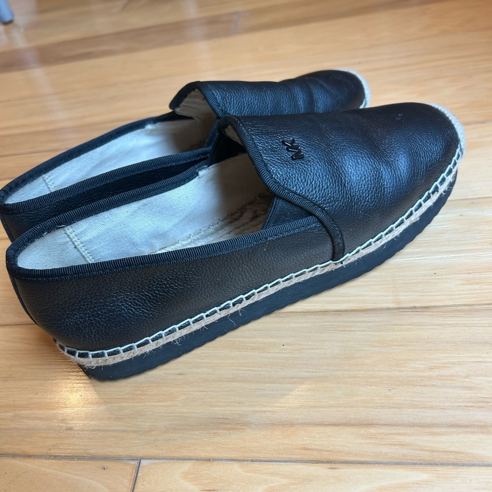 Michael Kors Black Womens Hastings Leather Espadrille Slip-On Loafer Shoes - Picture 5 of 14